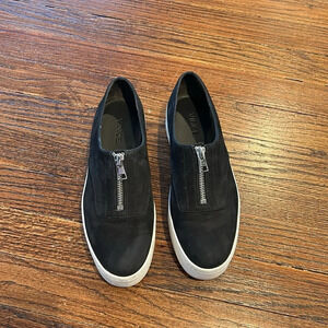 VINCE zip front suede Sneakers